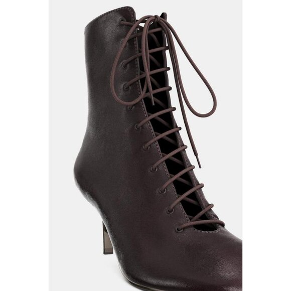 ZARA LEATHER KITTEN ANKLE BOOTS - Picture 7 of 7